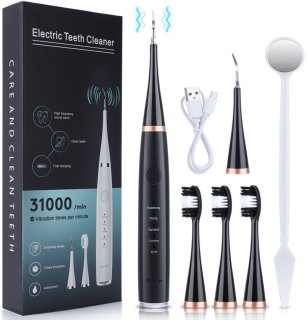 De Elektrische tandenborstelset 6-delig - Zwart in één oogopslag