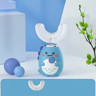 Elektrische U-Tandenborstel - Kinder Tandenborstel - Mondhygiëne Bevorderen - 360 Graden Reiniging - 10.16 cm - Blauw