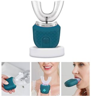 De Elektrische U-vorm tandenborstel, groen in één oogopslag