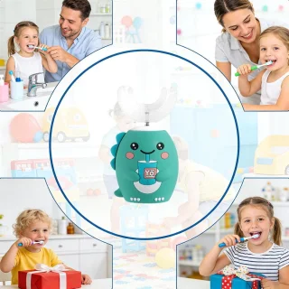 Elektrische u-vorm tandenborstel voor kinderen blauw