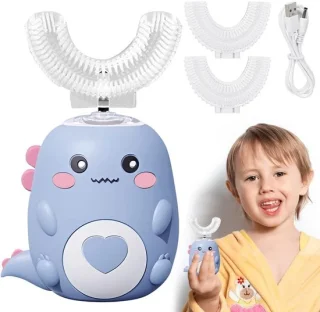 Elektrische u-vormige kindertandenborstel - blauw