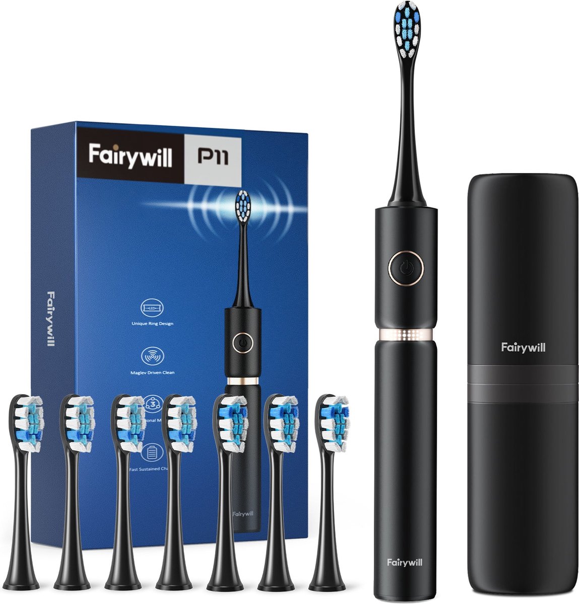 Fairywill P11 Sonische Tandenborstel Zwart