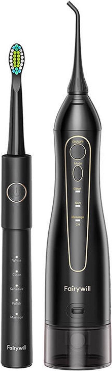 FairyWill Sonic tandenborstel FW-5020E + FW-E11 zwart