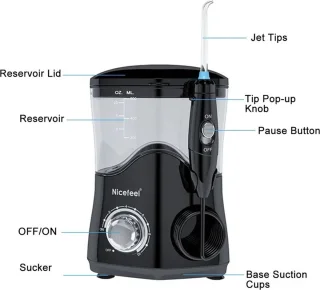 Flosapparaat Waterflosser Zwart 7 Opzetstukken