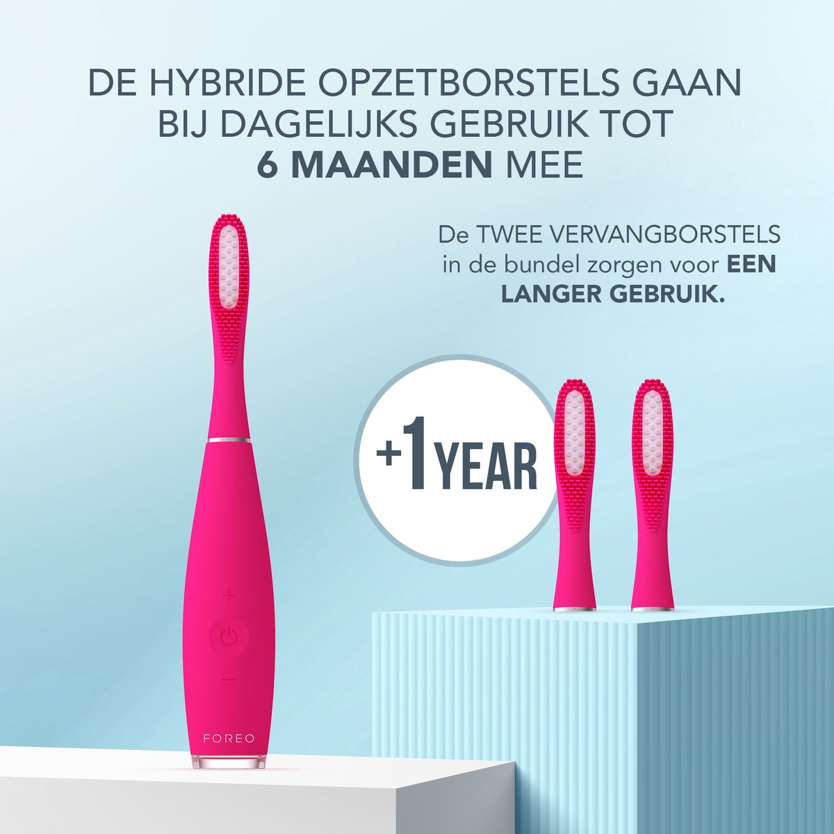 FOREO ISSA 3 Fuchsia Elektrische tandenborstel met 2 hybride koppen