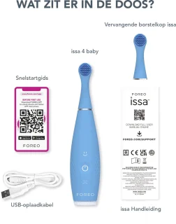 FOREO issa 4 baby sonische tandenborstelset Bubble Blue