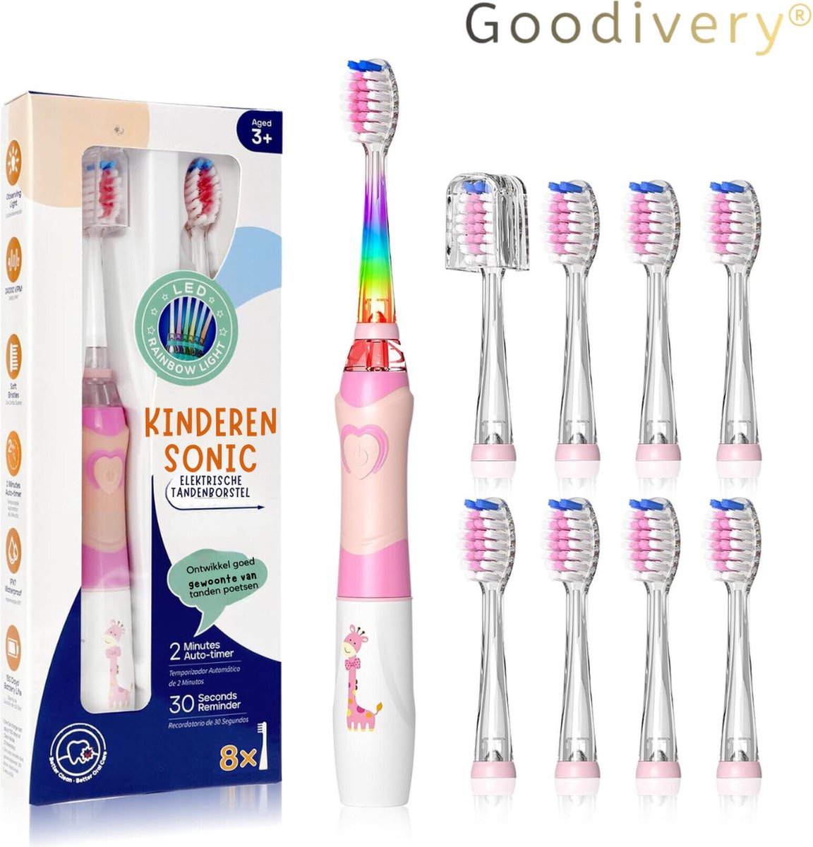 Wat vinden we goed aan de Goodivery Elektrische Kindertandenborstel Roze