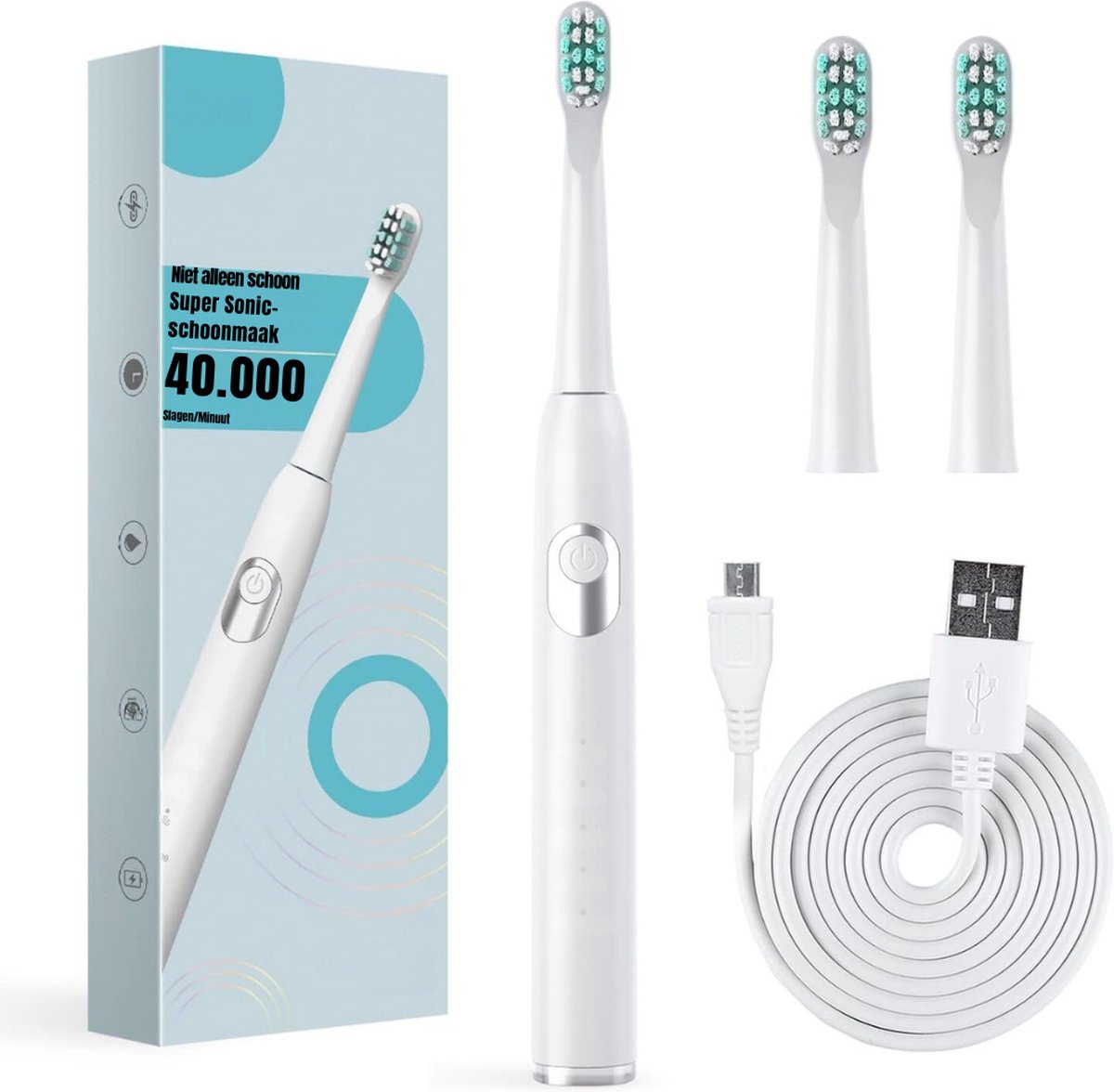 De Goodivery Elektrische Kindertandenborstel Wit in één oogopslag