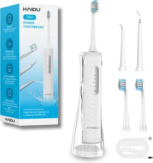 HAIDU Elektrische Tandenborstel 3-in-1 Standaard Plus Bundel Wit