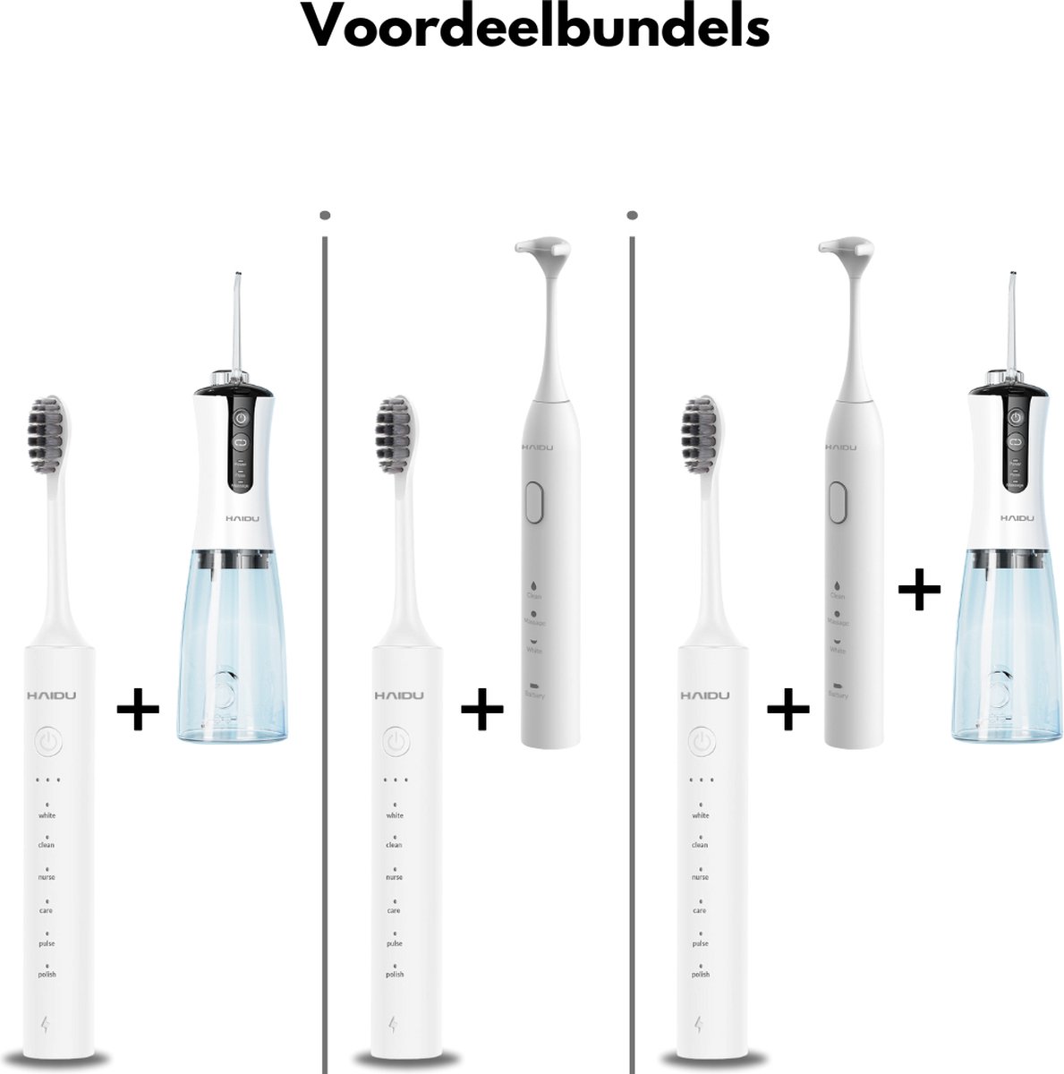 HAIDU Elektrische Tandenborstel en Flosser Wit