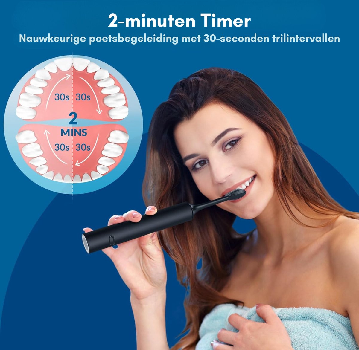 HAIDU Elektrische Tandenborstel en Flosser Zwart
