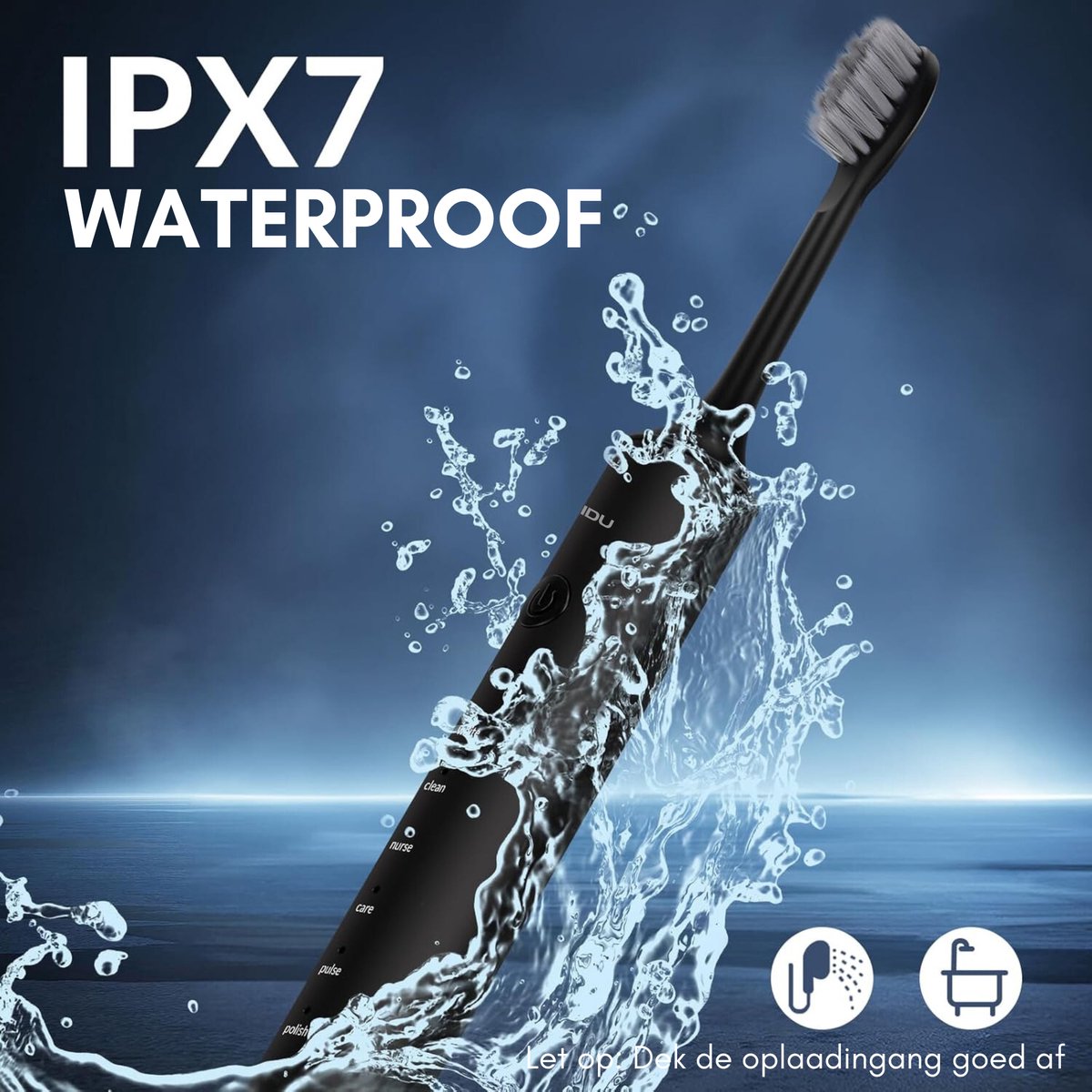 HAIDU Elektrische Tandenborstel en Pro Flow Waterflosser Zwart