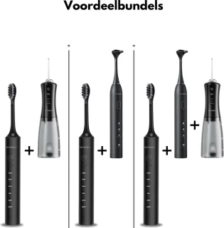 HAIDU Elektrische Tandenborstel en Pro Flow Waterflosser Zwart