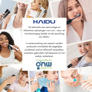 HAIDU Elektrische Tandenborstel en Pro Flow Waterflosser Zwart
