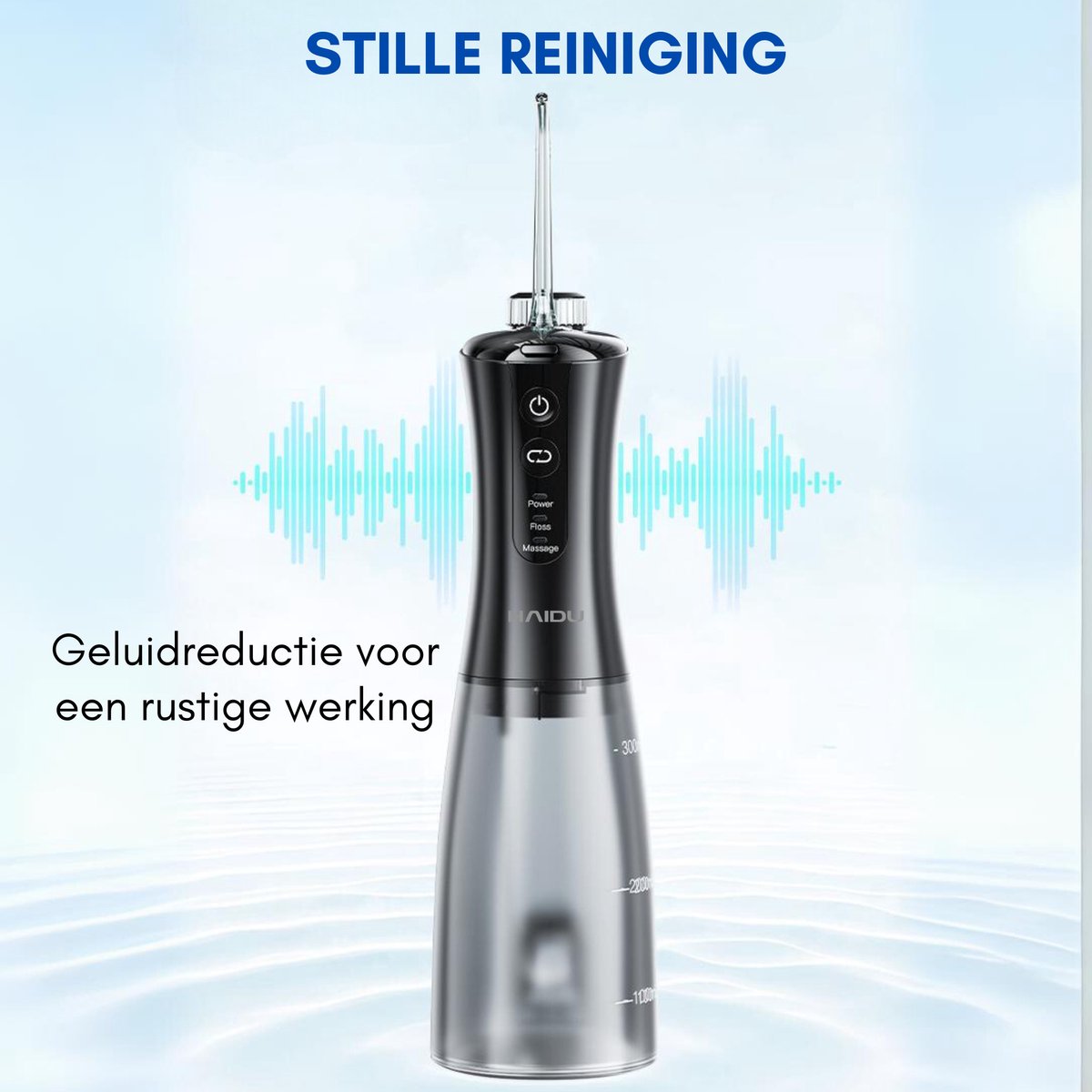 HAIDU Elektrische Tandenborstel en Waterflosser Set Zwart