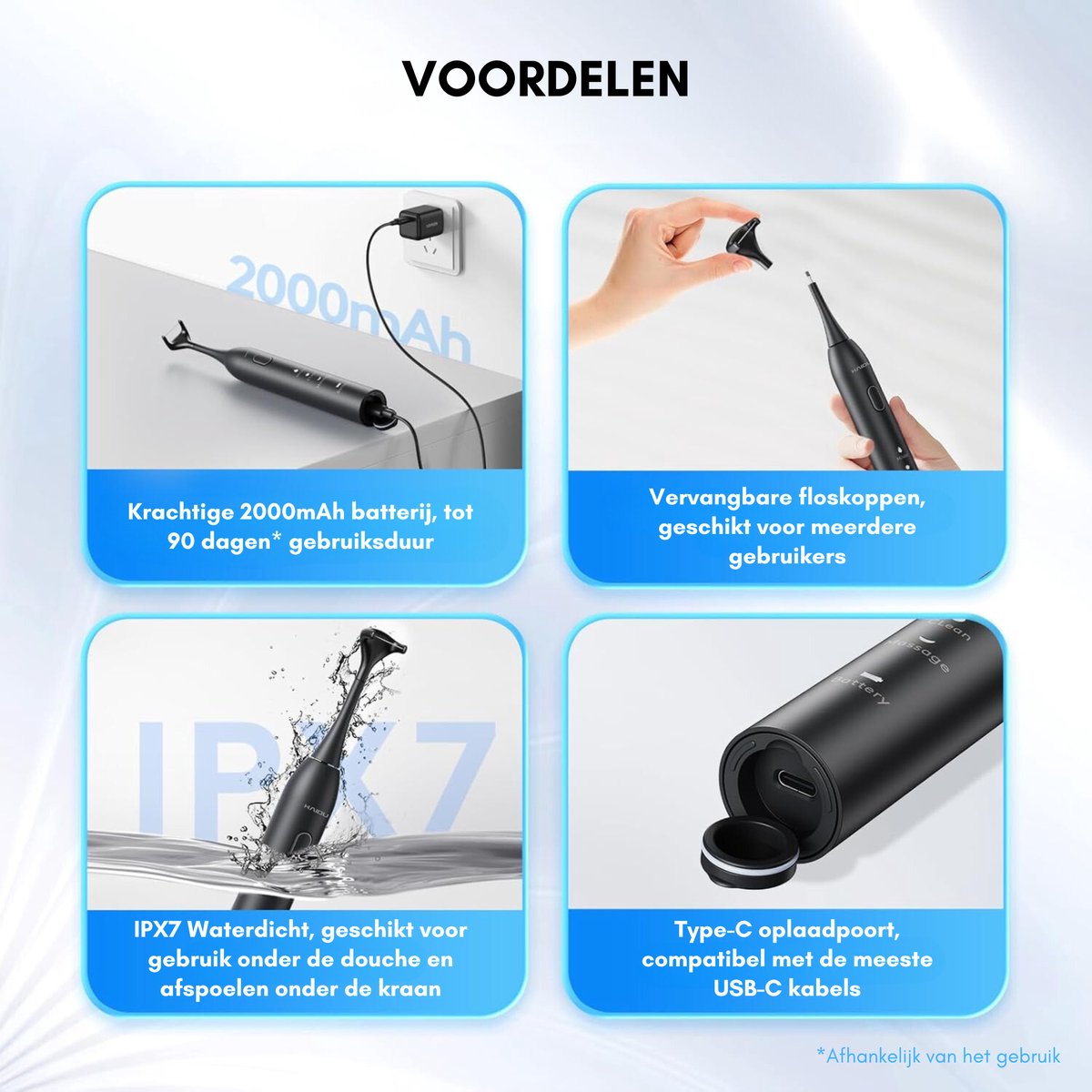 HAIDU Elektrische Tandenborstel en Waterflosser Set Zwart