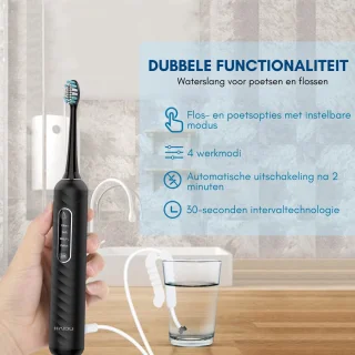 HAIDU Elektrische Tandenborstel Standaard Plus Bundel Zwart