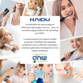 HAIDU Elektrische Tandenborstel Zwart met 4 Opzetborstels