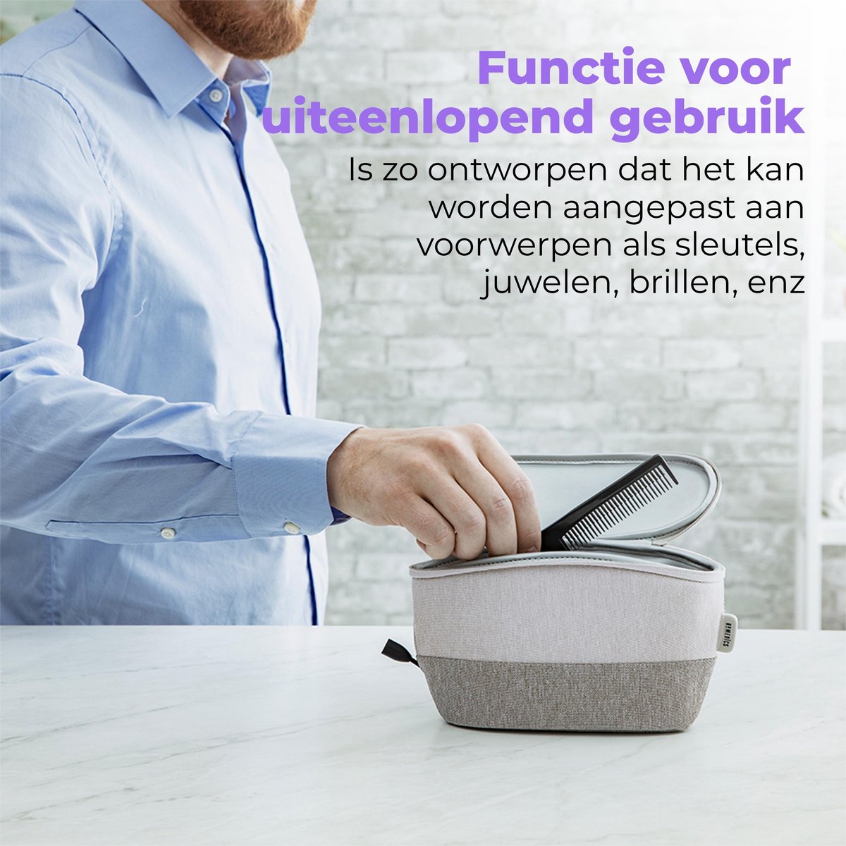 HoMedics UV draagbare smartphone ontsmetter grijs