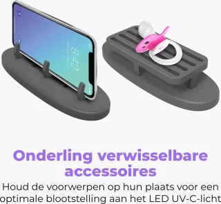HoMedics UV draagbare smartphone ontsmetter grijs