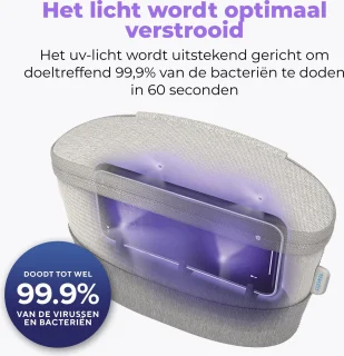 HoMedics UV draagbare smartphone ontsmetter grijs