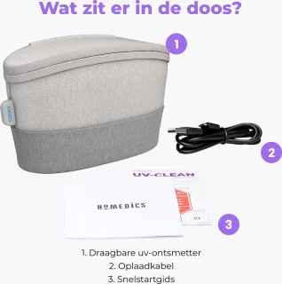 HoMedics UV draagbare smartphone ontsmetter grijs