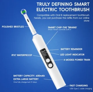 Intelligente Elektrische Tandenborstel Met 4 Modi Rotatieborstel Oplaadbaar Compatible Oral-B