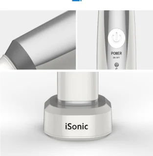 ISONIC Elektrische Tandenborstel Wit/Zilver 1 Handvat 2 Opzetborstels