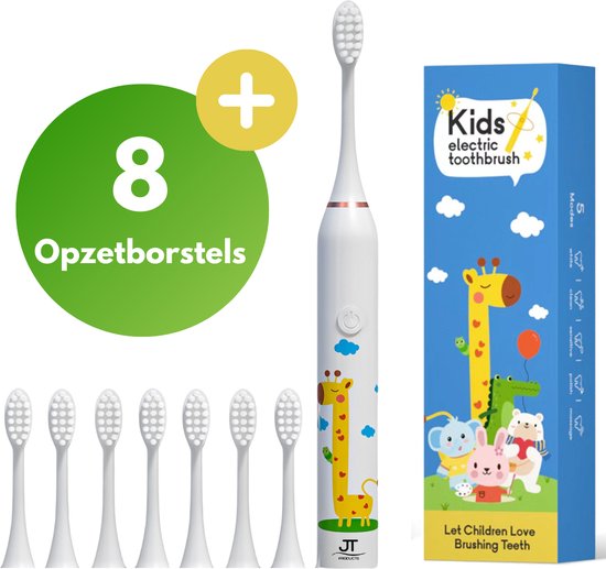 JT Products Sonische Elektrische Baby Tandenborstel Wit Giraffe