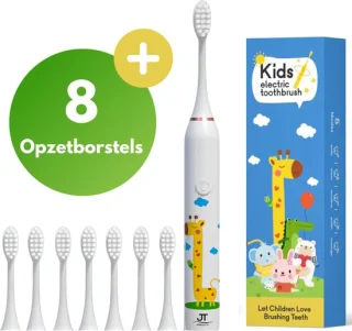 JT Products Sonische Elektrische Baby Tandenborstel Wit Giraffe
