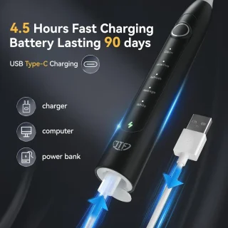 JTF Sonic P100 elektrische tandenborstel zwart