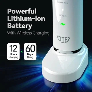 JTF Sonic P200 elektrische tandenborstel wit inclusief 6 opzetborstels