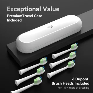 JTF Sonic P200 elektrische tandenborstel wit inclusief 6 opzetborstels