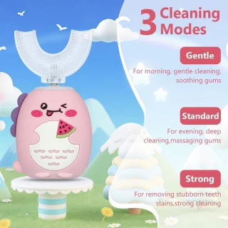 KidsBrush U-vormige elektrische tandenborstel 6-12 jaar - Blauw