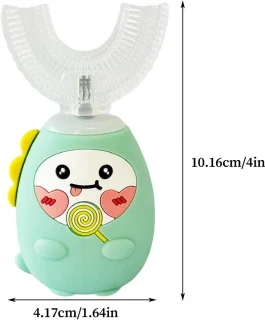 Kindertandenborstel U-vormig - Elektrische tandenborstel kinderen - Mondhygiëne verbeteren - 360 graden monddekking - 1016 x 417 cm - Blauw