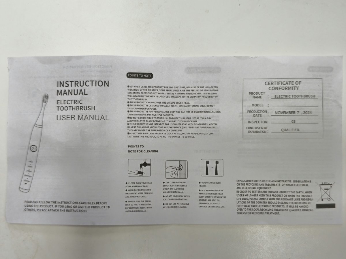 Kindertandenborstel USB Oplaadbaar Cartoon Design Sonisch 6 Opzetborstels