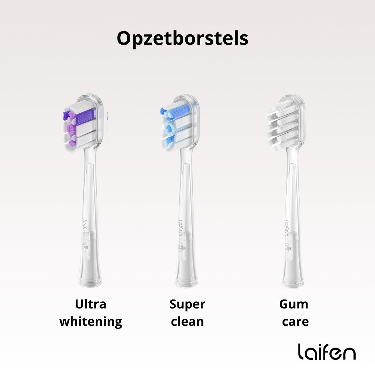 Laifen Wave Elektrische Tandenborstel Aluminium 3 Opzetborstels