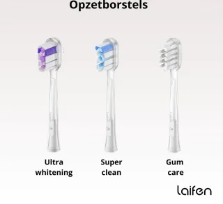 Laifen Wave Elektrische tandenborstel kunststof 3 opzetborstels