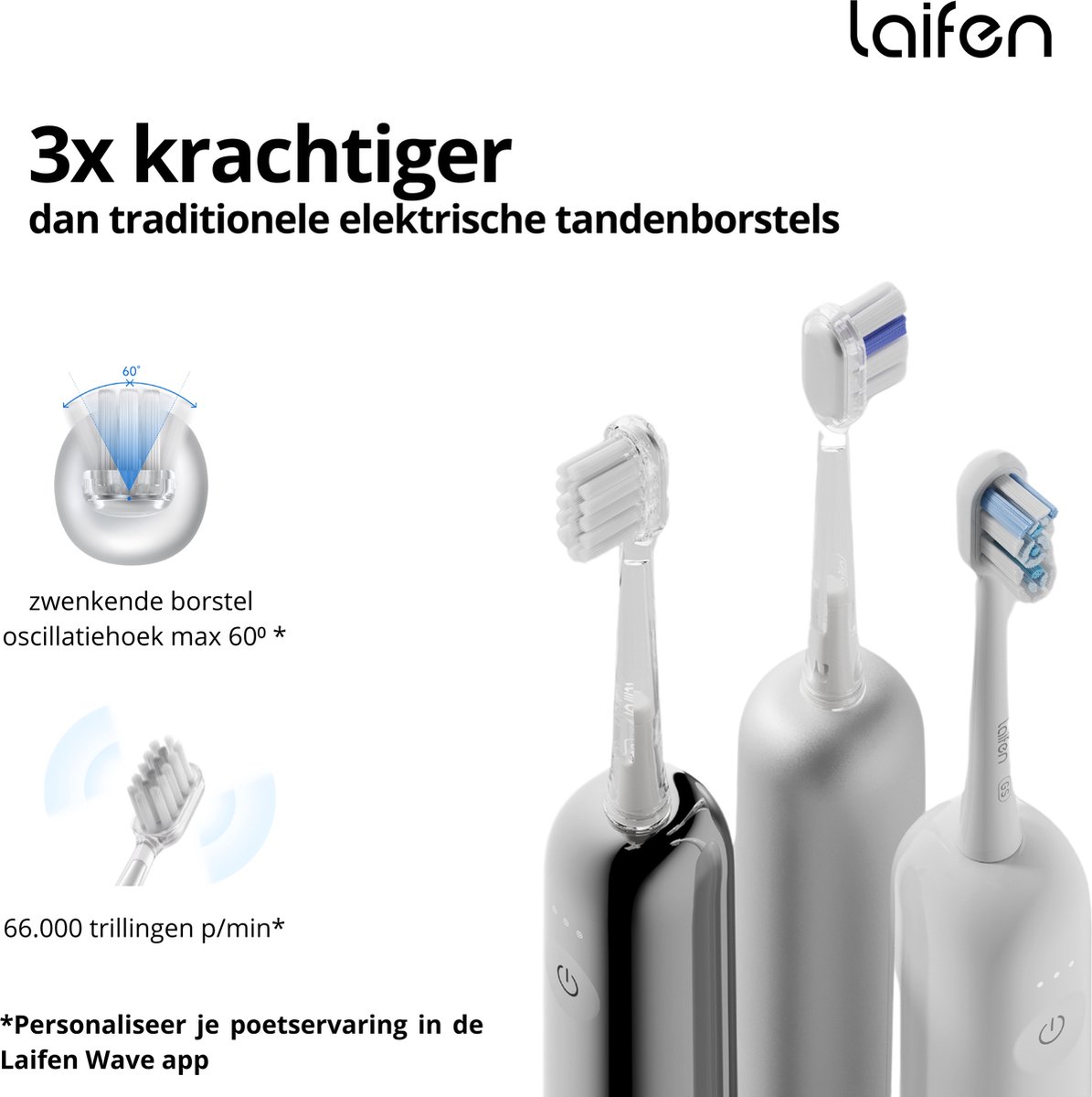 Laifen Wave Elektrische Tandenborstel Kunststof