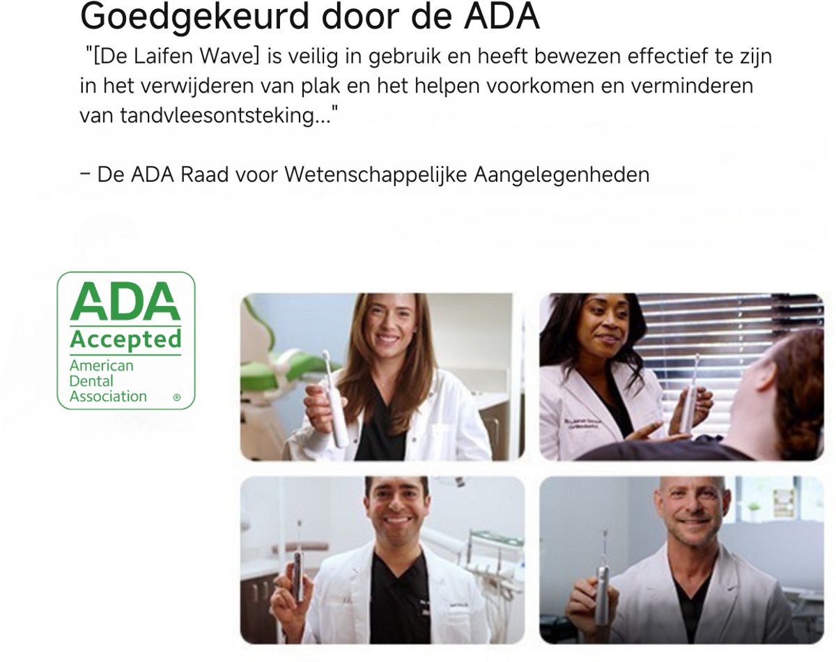 Laifen Wave Elektrische Tandenborstel RVS 3-opzetborstels