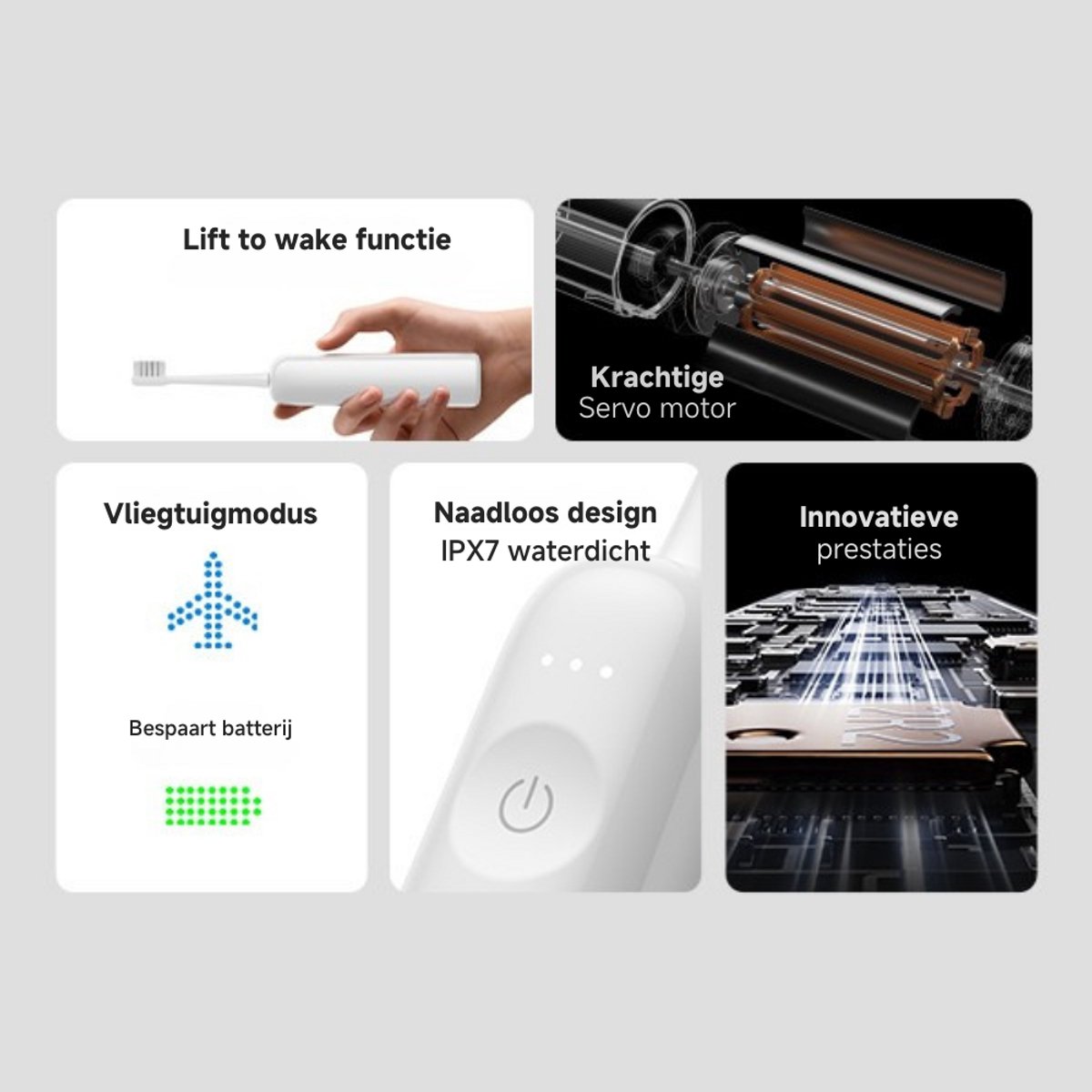 Laifen Wave Elektrische Tandenborstel RVS met Opzetborstels