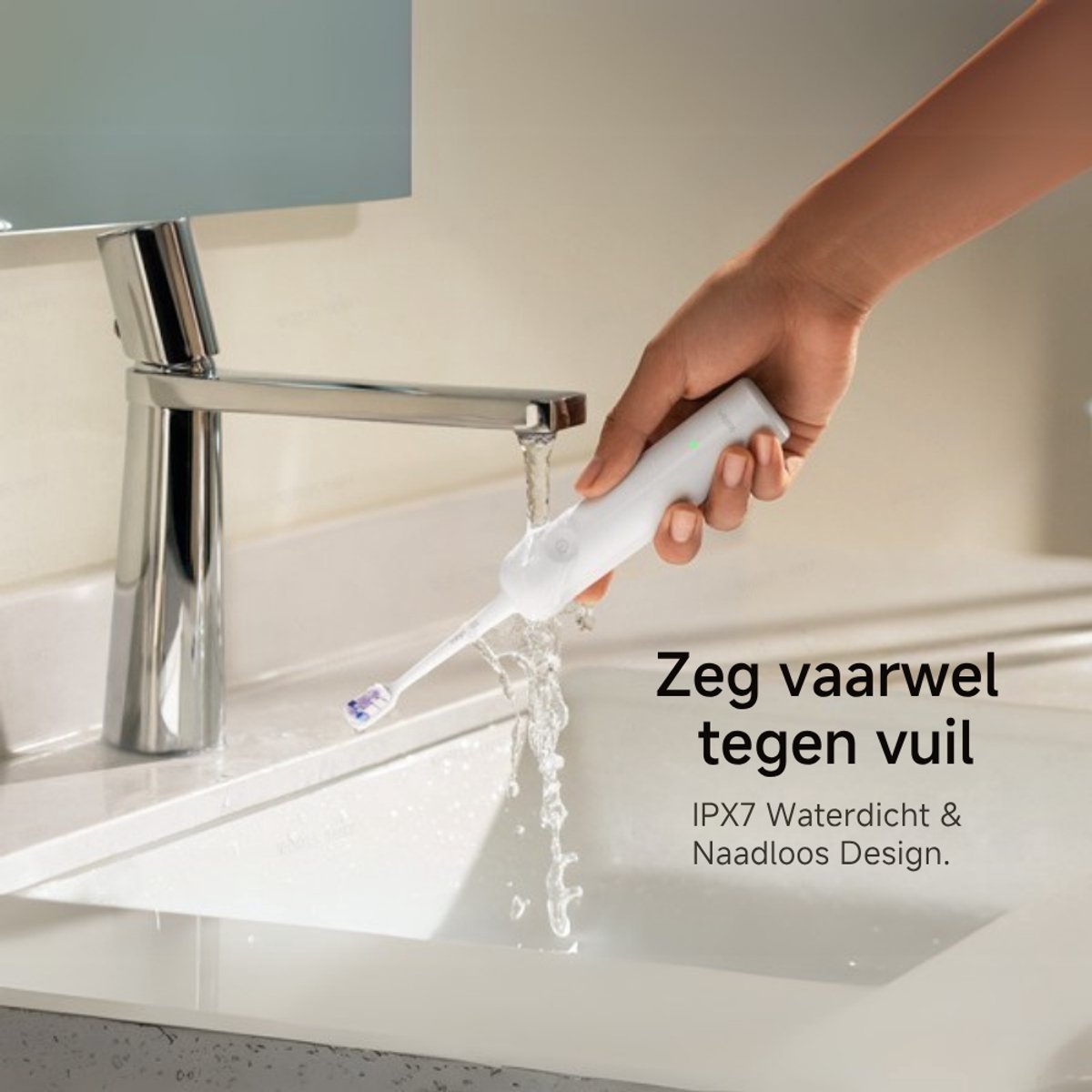 Laifen Wave Elektrische Tandenborstel RVS met Opzetborstels