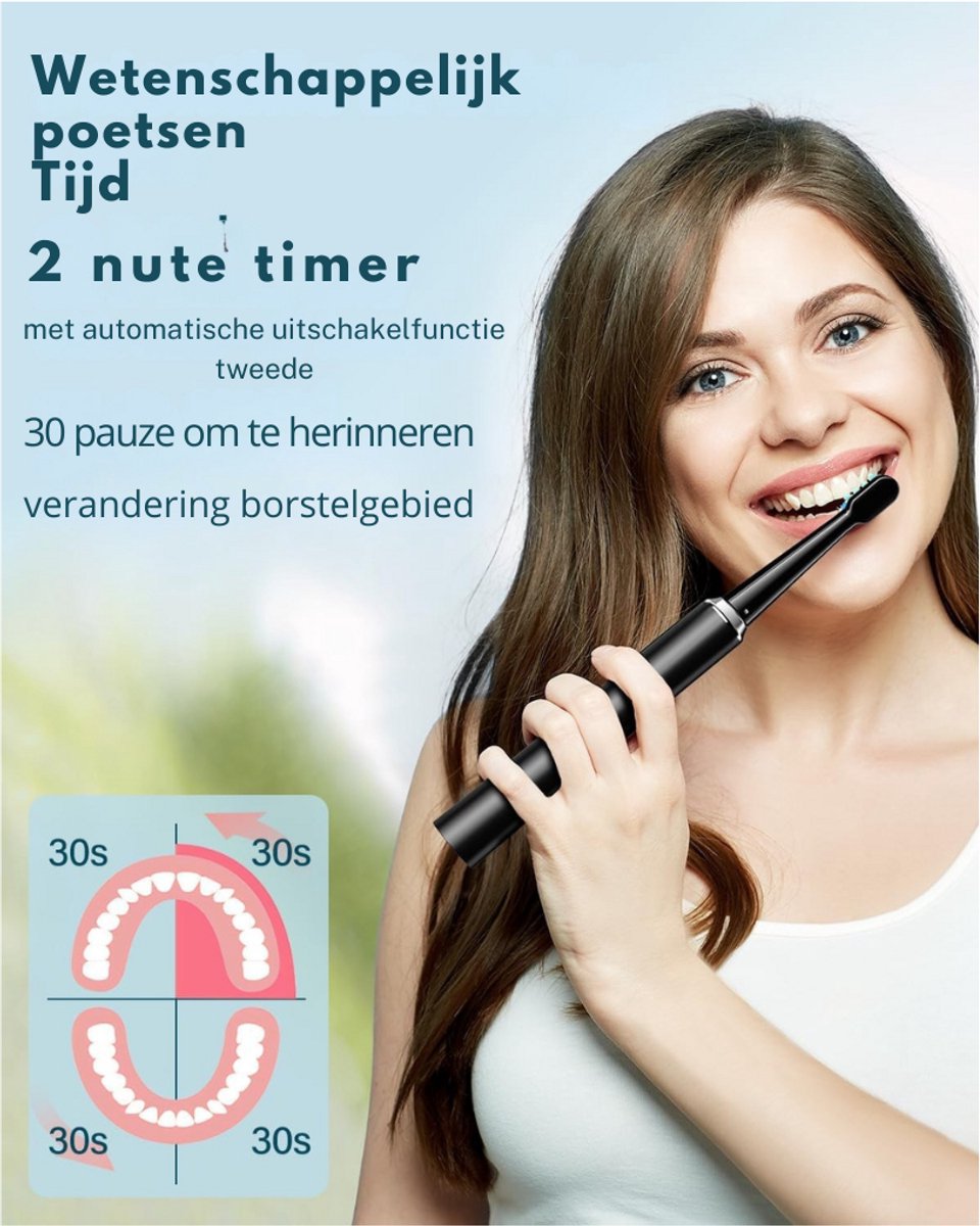 LifeStages Elektrische Tandenborstel Oplaadbaar Met 8 Opzetborstels