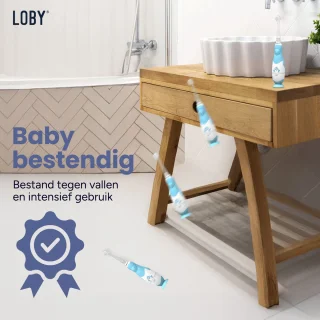LoBy Premium Baby elektrische tandenborstel blauw 0-4 jaar