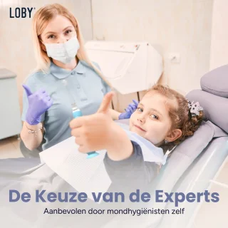 LoBy Premium Baby elektrische tandenborstel blauw 0-4 jaar