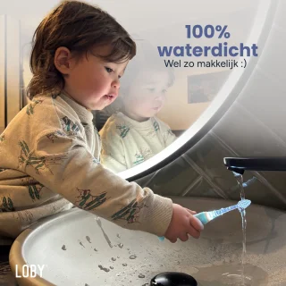 LoBy Premium Baby elektrische tandenborstel blauw 0-4 jaar