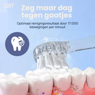 LoBy Premium Baby elektrische tandenborstel blauw 0-4 jaar