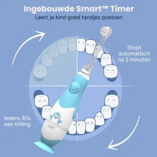 LoBy Premium Baby elektrische tandenborstel blauw 0-4 jaar