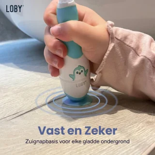 LoBy Premium Baby elektrische tandenborstel blauw 0-4 jaar