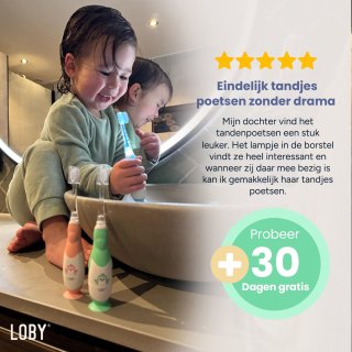 LoBy® Premium Elektrische Baby Tandenborstel 0-4 jaar Groen
